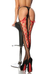 Netz-Strumpfhose mit roter Schnürung 18136