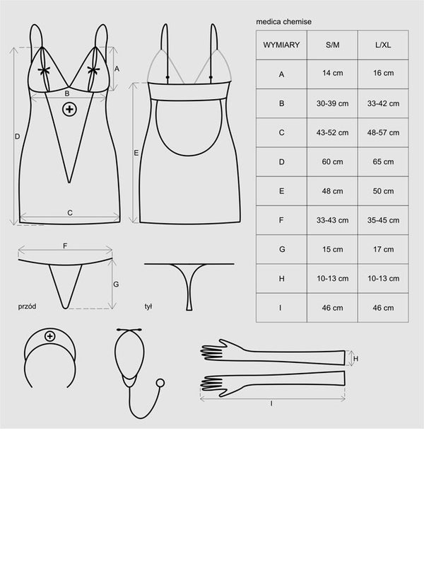 5-teiliges Set - Krankenschwester-Kleid