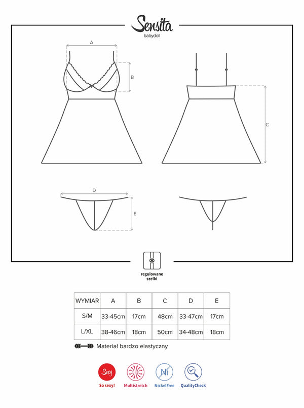 Sensita Babydoll weiß inkl. String