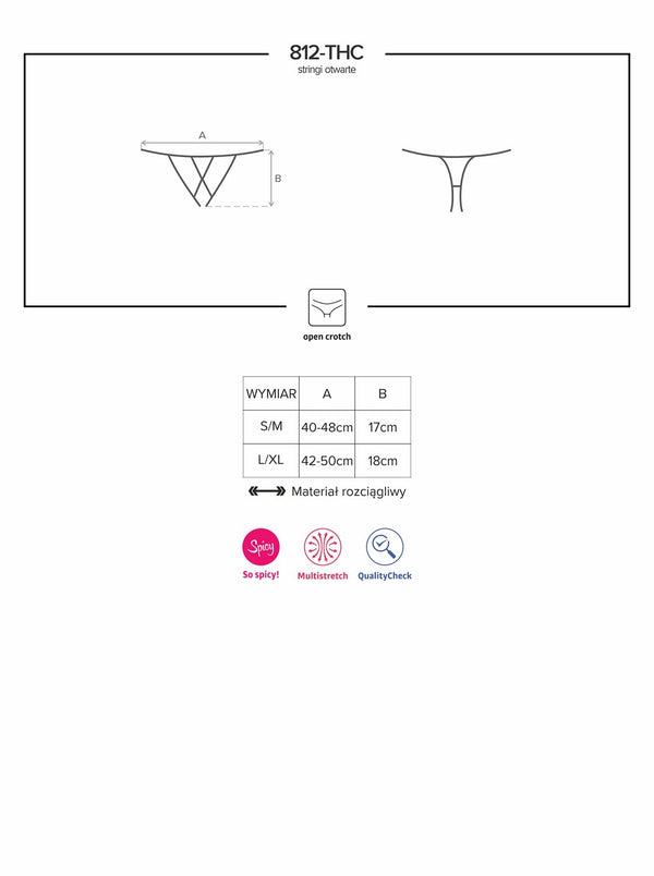 812-THC-1 Crotchless Thong schwarz