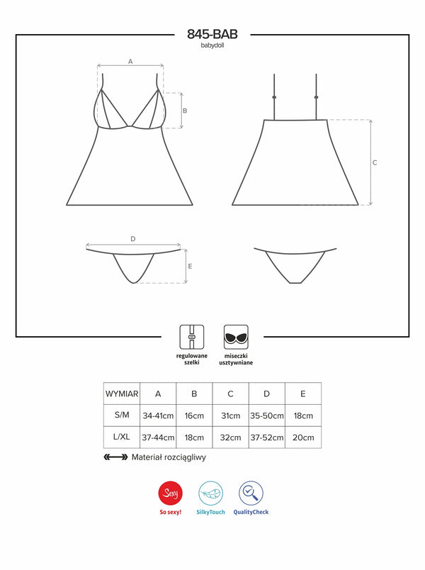 845-BAB-5 Babydoll burgund