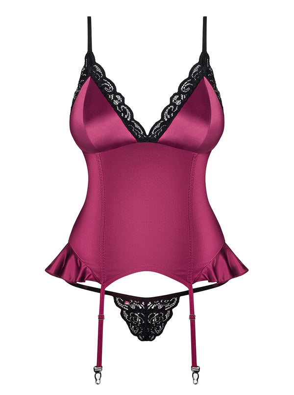 845-COR-5 Corsage burgund