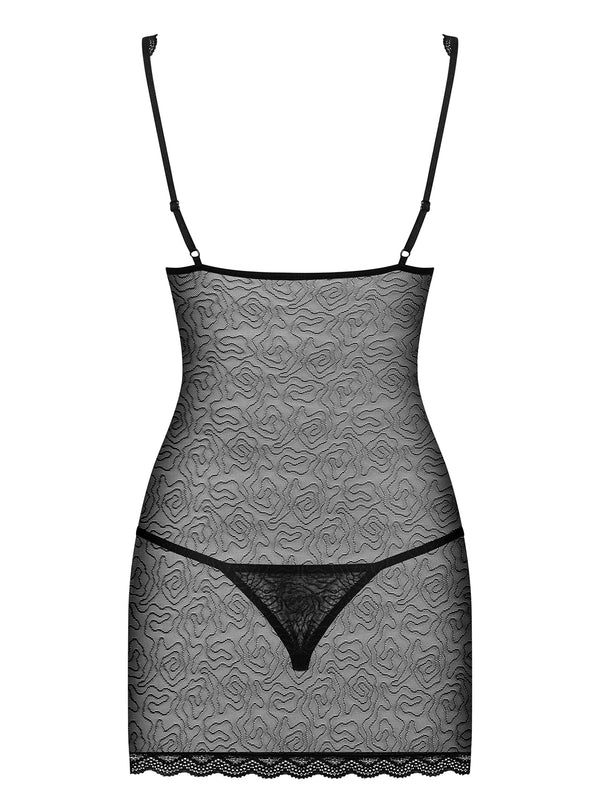 811-CHE-1 Chemise schwarz-beige