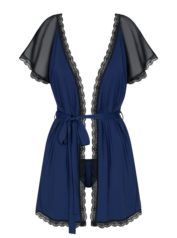 825-PEI-6 Peignoir dunkelblau