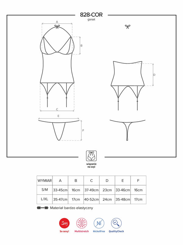 828-COR-1 Corsage schwarz