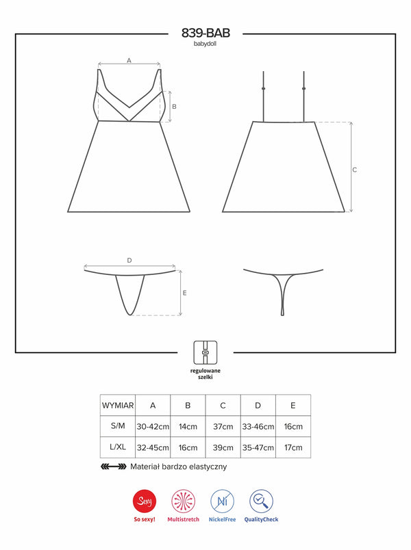 839-BAB-1 Babydoll schwarz