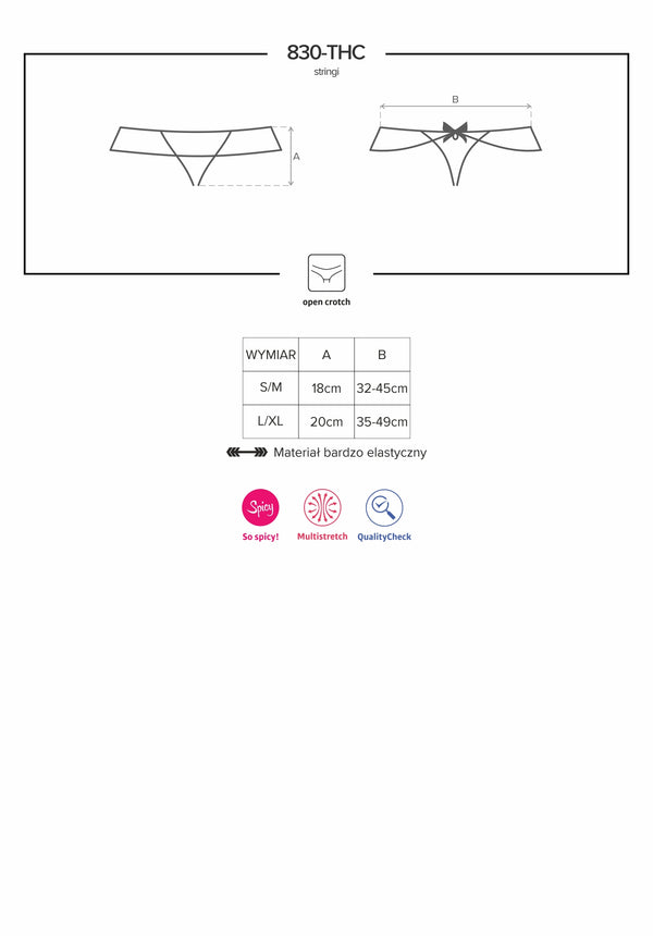 830-THC-1 String ouvert schwarz