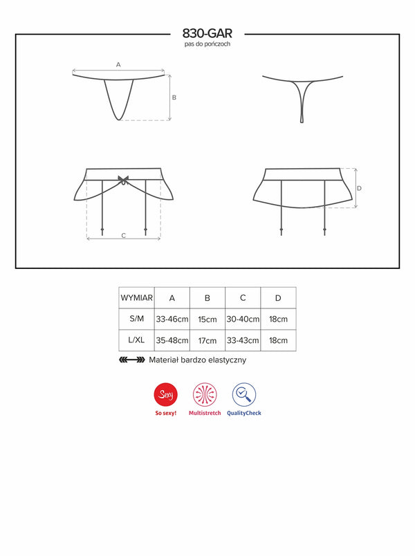 830-GAR-1 Garter Belt schwarz