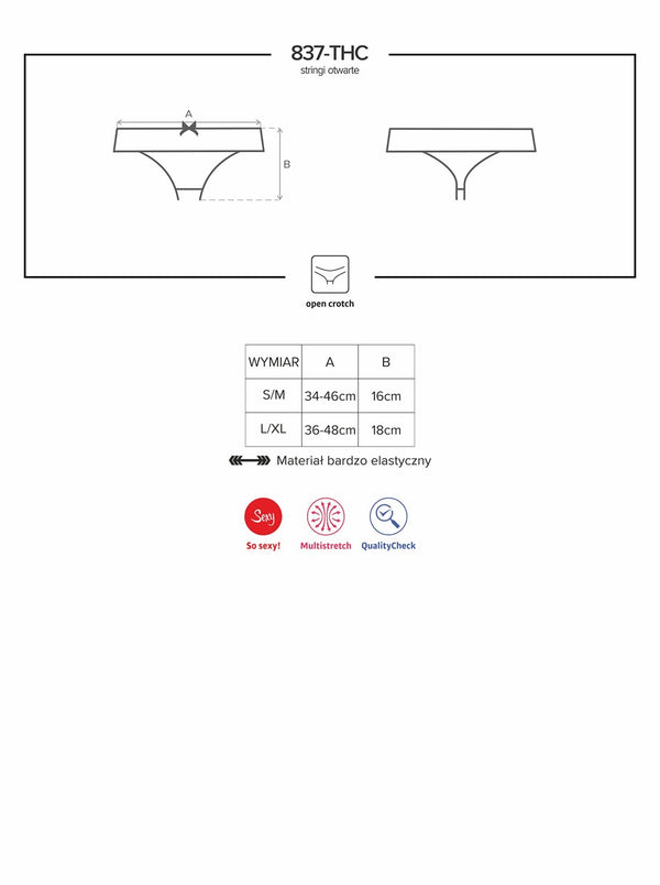 837-THC-1 String ouvert schwarz