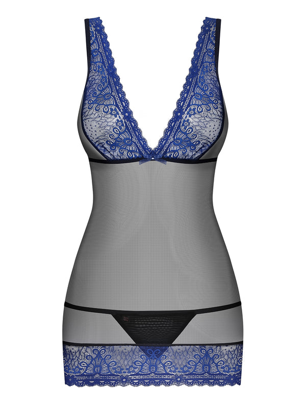 850-CHE-6 Chemise schwarz-blau