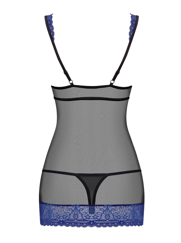 850-CHE-6 Chemise schwarz-blau