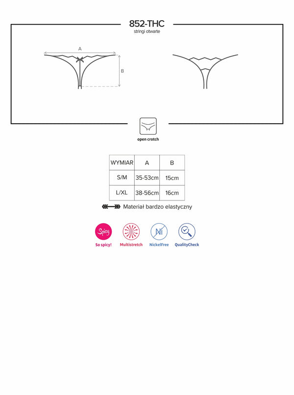852-THC-1 String ouvert schwarz