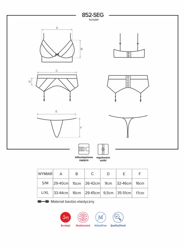 852-SEG-1 Dessous Set schwarz