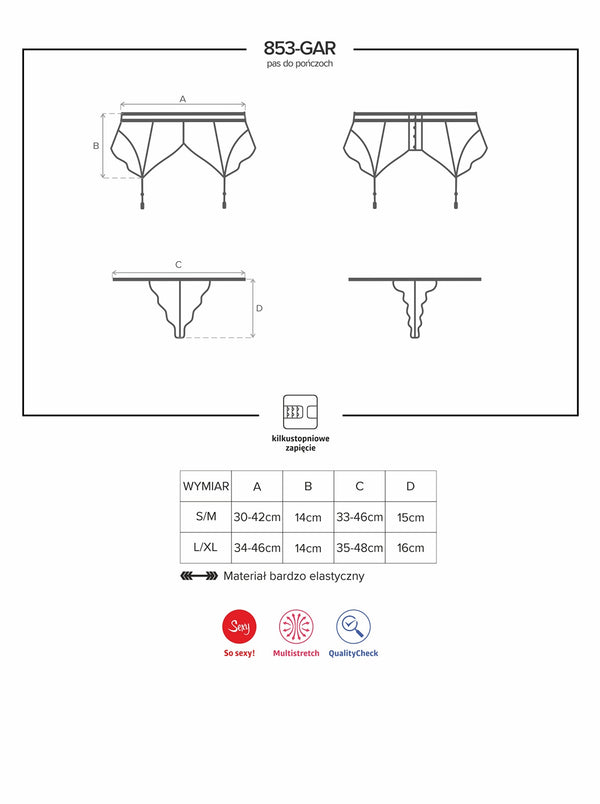 853-GAR-1 Garter Belt schwarz