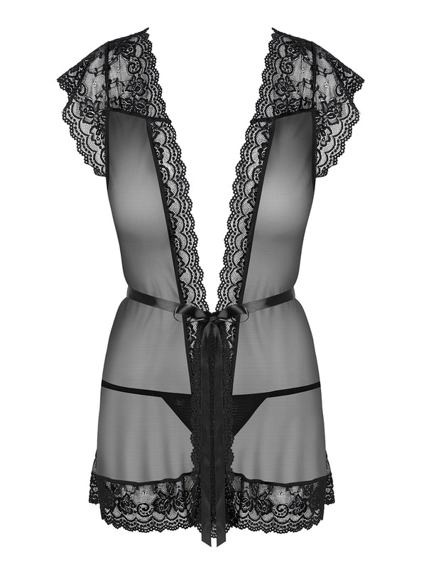 854-PEI-1 Peignoir schwarz