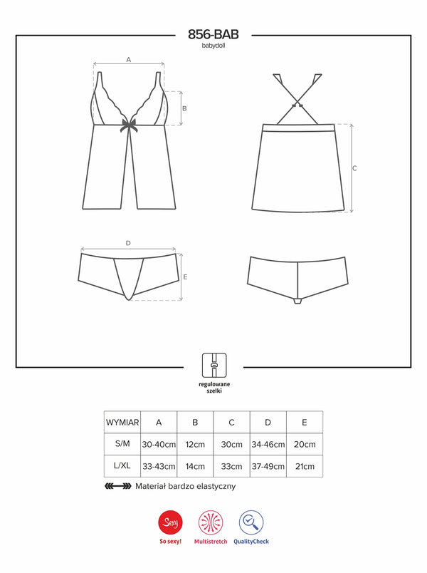 856-BAB-1 Babydoll schwarz