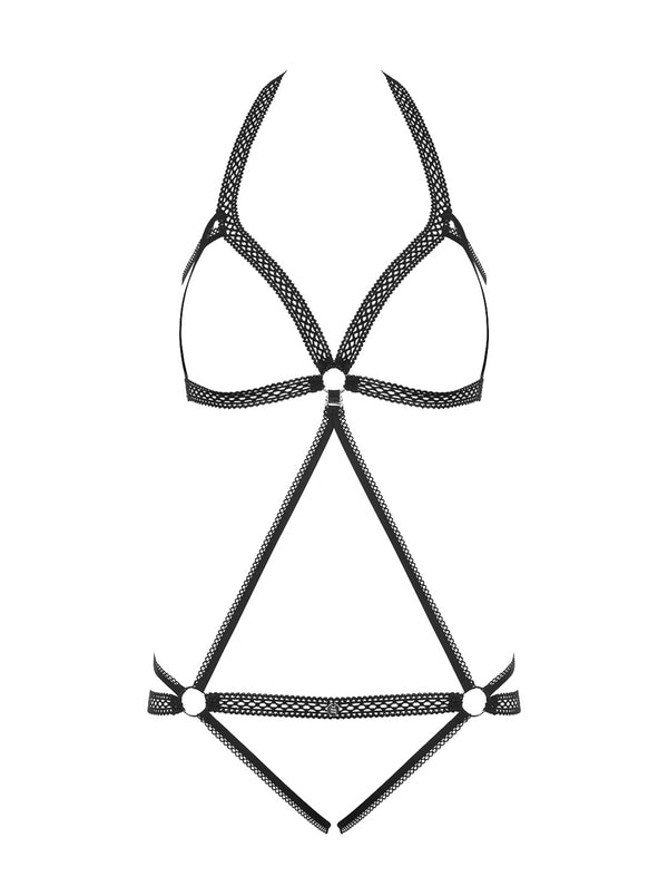 Darkie Crotchless Teddy schwarz