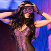 Chilirose Corsagen-Set in schwarz-violett