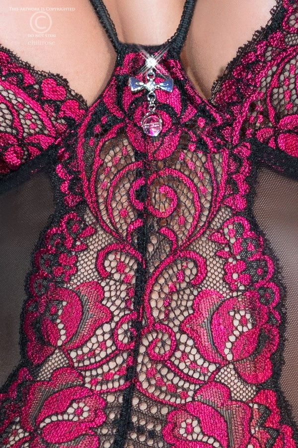 Corsage CR4213 schwarz-pink