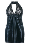 schwarzes Wetlook Chemise SB-1001 Sexy Base Kollektion by Andalea
