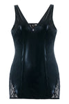 schwarzes Wetlook Chemise SB-1002 Sexy Base Kollektion by Andalea