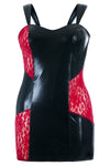 schwarz-rotes Wetlook Chemise SB-1006 Sexy Base Kollektion by Andalea