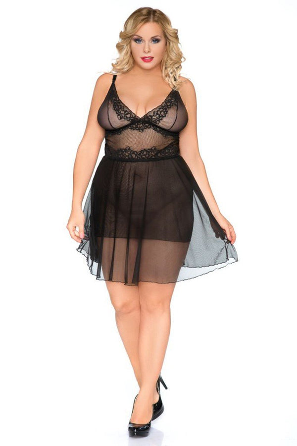 schwarzes Chemise SB-1010 Sexy Base Kollektion by Andalea