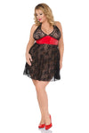 schwarz-rotes Chemise SB-1029 von Andalea