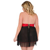 schwarz-rotes Chemise Z-5026 von Andalea