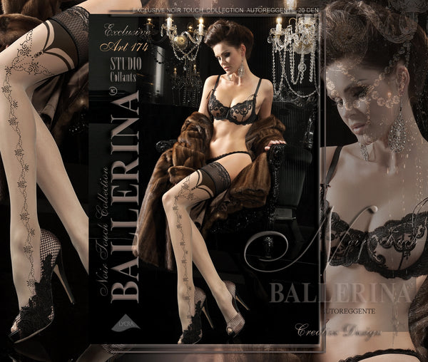 BA Art. 174 Skin-schwarz halterlose Strümpfe 20den