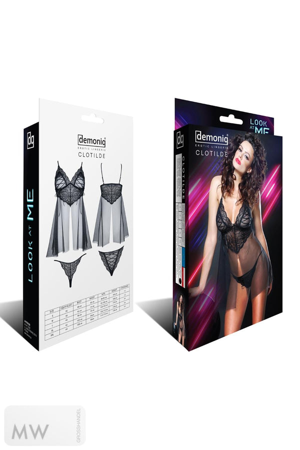 schwarzes Babydoll Clotilde von Demoniq Look at Me Collection