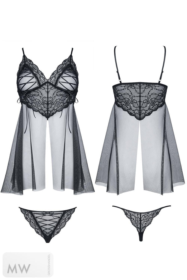 schwarzes Babydoll Clotilde von Demoniq Look at Me Collection