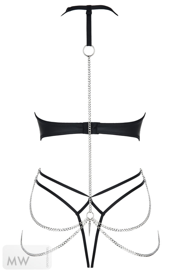 schwarzer Ketten-Body DDLitai001 von Demoniq Dark Desire Collection