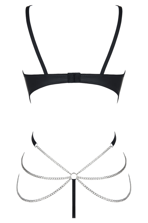 schwarzer Ketten-Body DDKery001 von Demoniq Dark Desire Collection