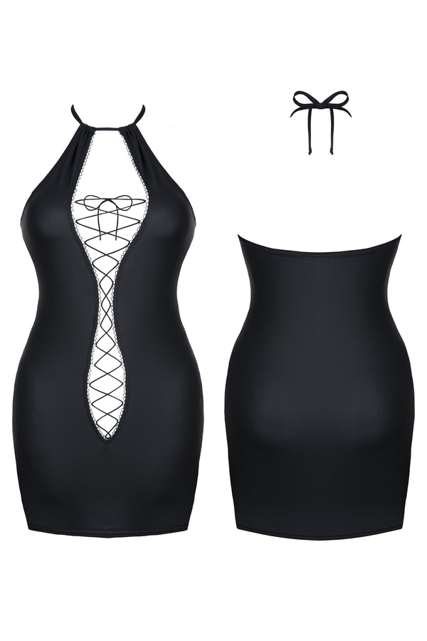 schwarzes Minikleid DDFojbe001 von Demoniq Dark Desire Collection