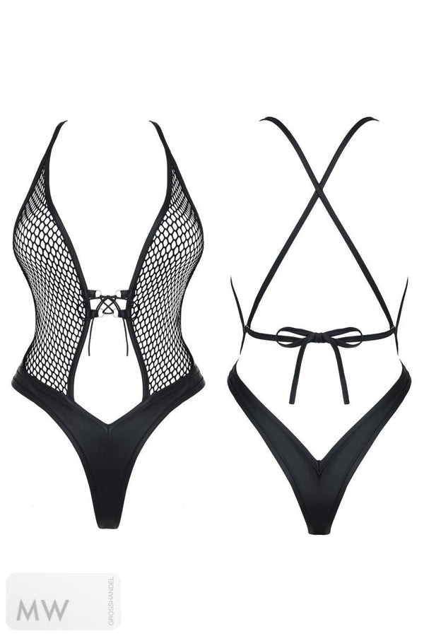 schwarzer Body DDTetyda001 von Demoniq Dark Desire Collection