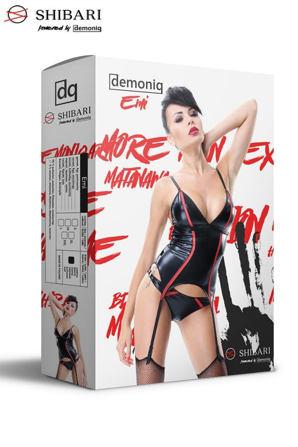 schwarzes Gorset Emi von Demoniq Shibari Collection