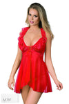 rotes Babydoll R-607 von Excellent Beauty