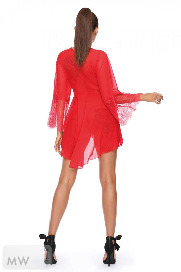 rotes Peignoir N-737 von Excellent Beauty