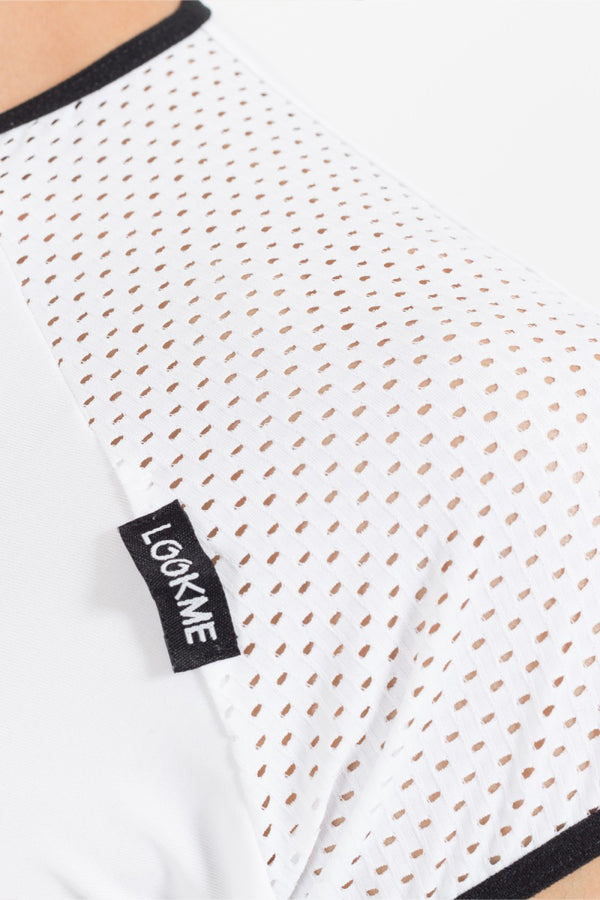 weiß-schwarzes V-Shirt Mixing 43-77 von Look Me