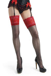 Strümpfe Adriana schwarz-rot von Legg Story