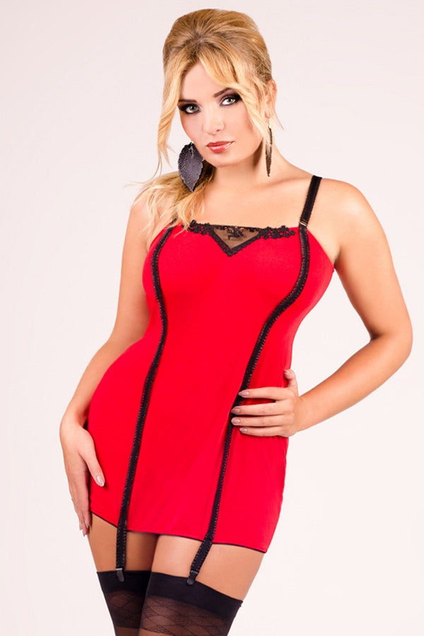 rotes Strapshemd M-1020 von Andalea Dessous