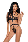 schwarzer Stringbody MS-B0172 von MeSeduce Black Diamond Collection
