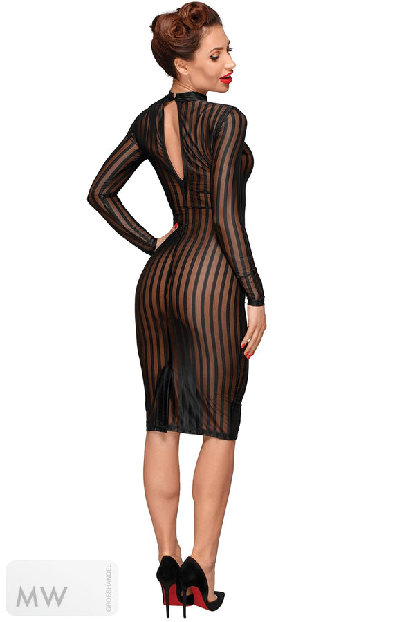 Klassisches Kleid aus weichem und elastischen Tüll F182 von Noir Handmade Decadence Collection