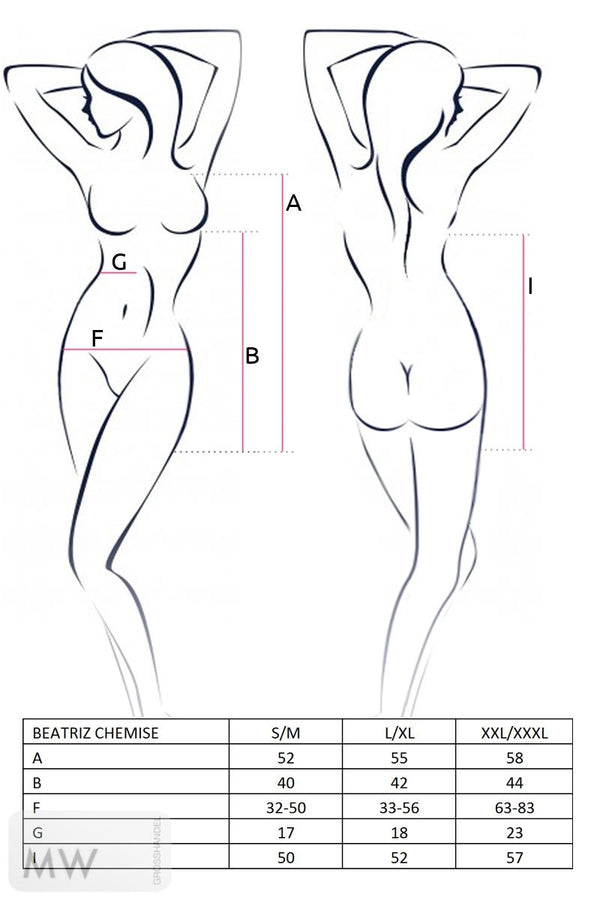 schwarzes Beatriz Chemise von Passion Dessous Erotic Line