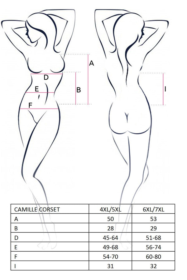 schwarz-weißes Strapshemd Camille von Passion Plus Size