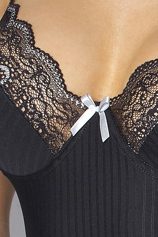 schwarzes Straphemd Edith von Passion Plus Size