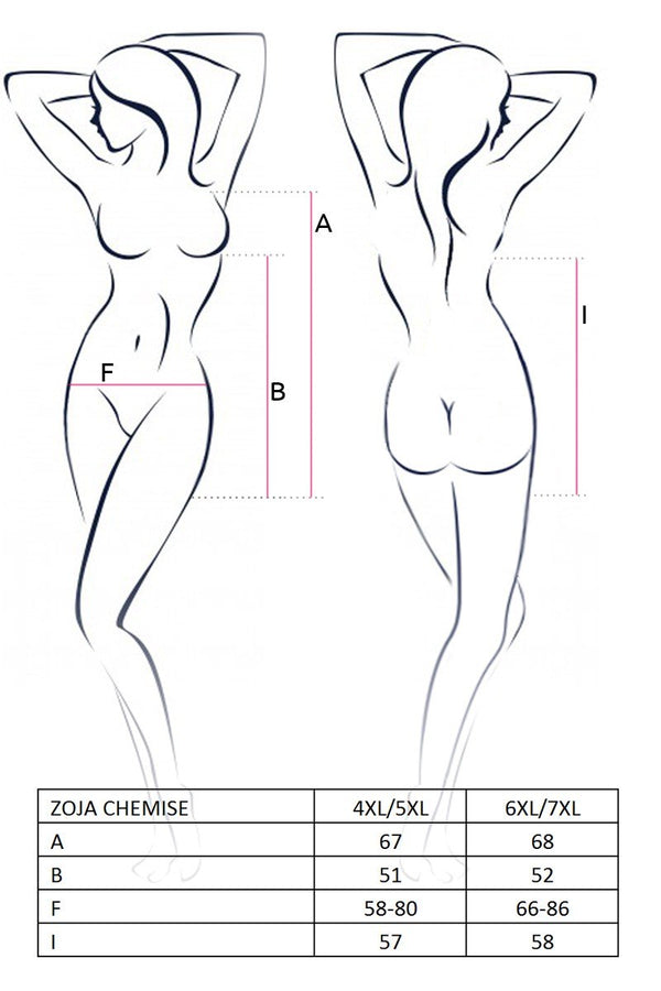 schwarzes Chemise Zoja von Passion Plus Size