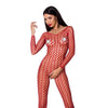 roter ouvert Bodystocking BS068 von Passion