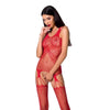 roter ouvert Bodystocking BS070 von Passion